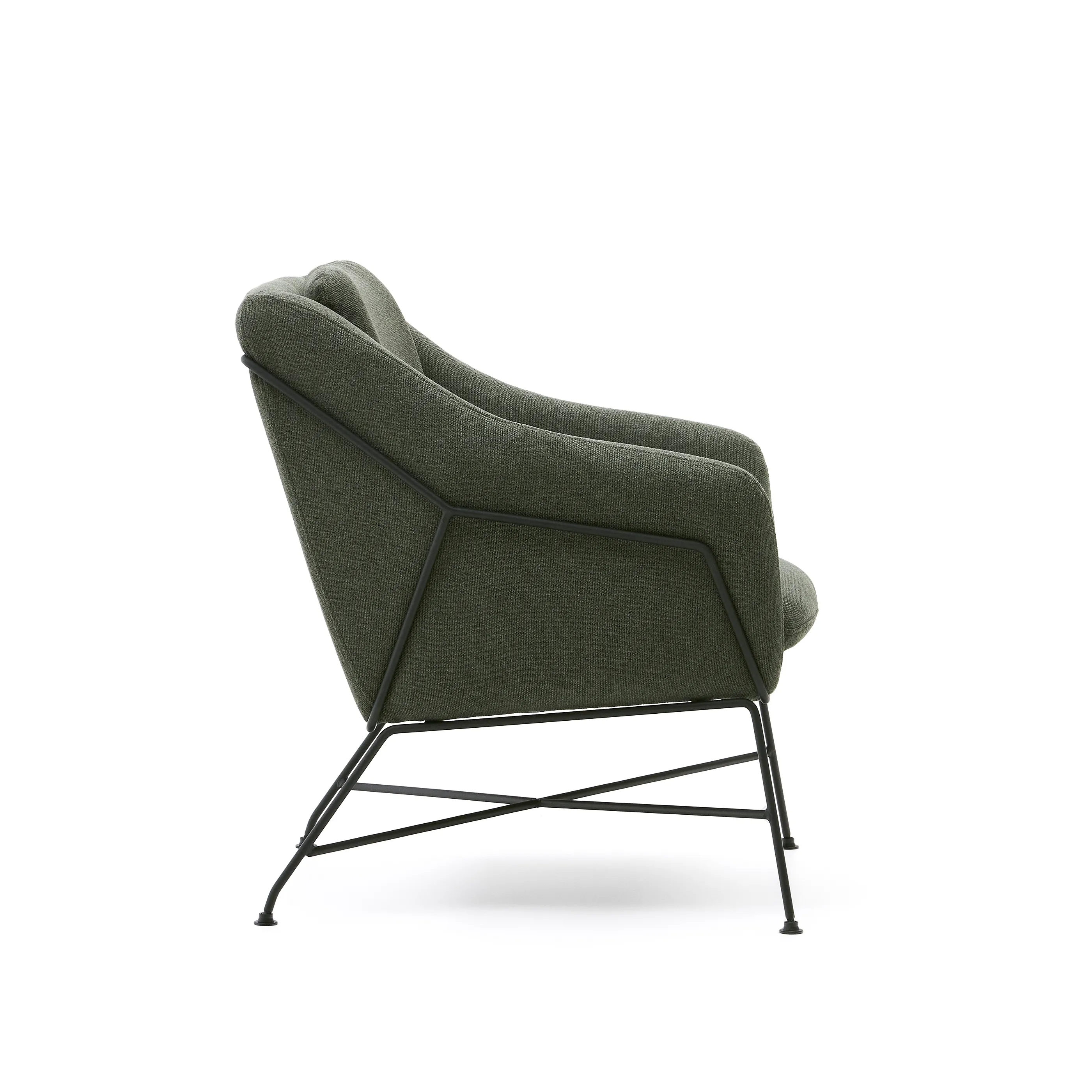 Кресло La Forma Brida зеленое черные стальные ножки 181451