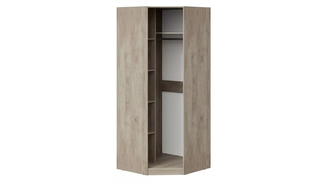 Шкаф для одежды угловой с зеркальной дверью левый баттл рок Эмбер СМ-348.07.007 L