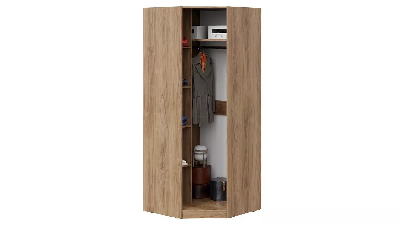 Шкаф для одежды угловой с зеркальной дверью правый яблоня беллуно Эмбер СМ-348.07.007 R