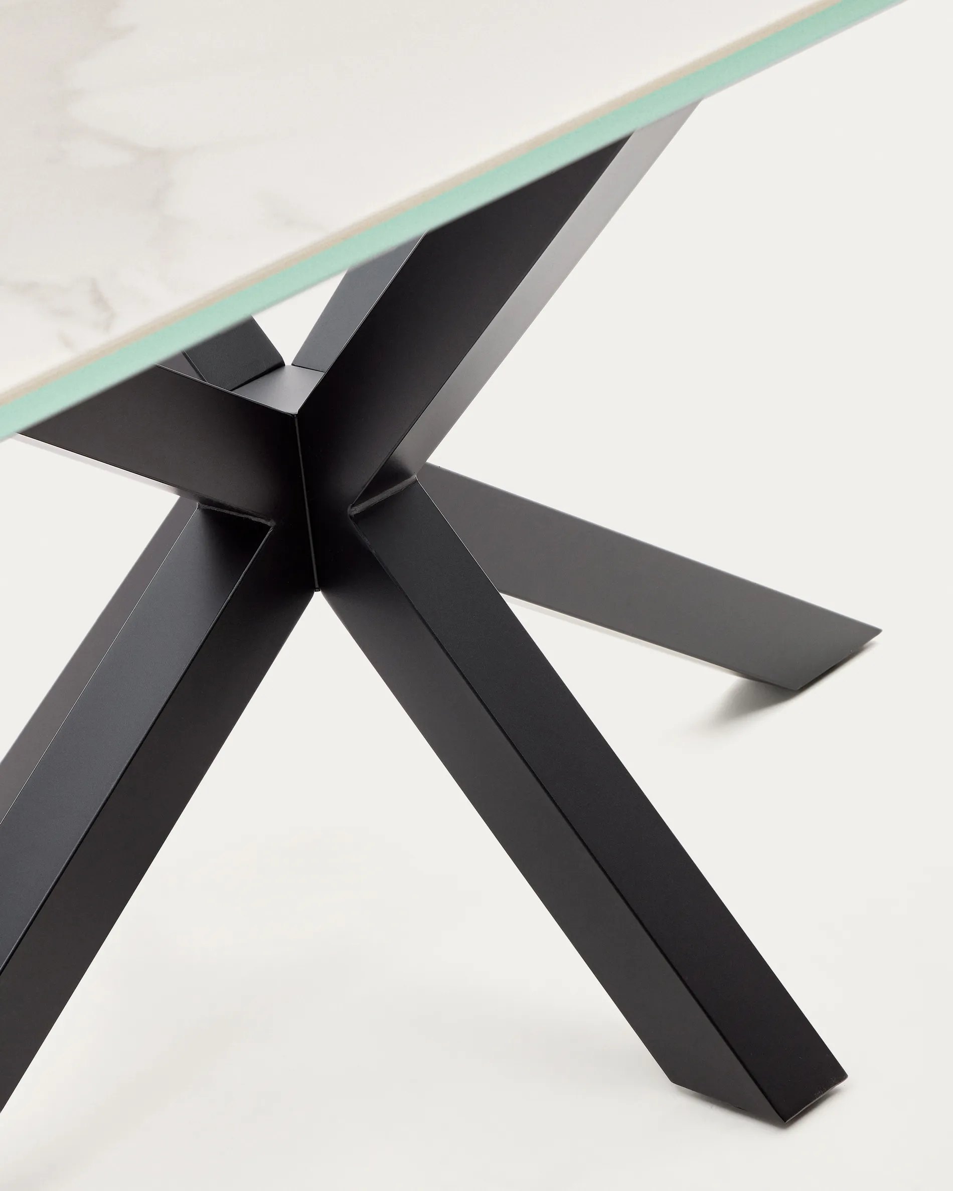 Стол обеденный La Forma Argo 160x90 черный с керамической столешницей Kalos Blanco 058194