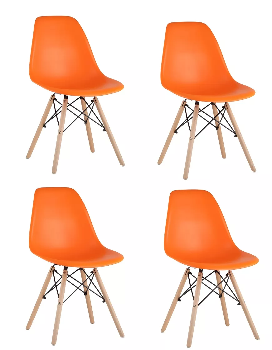 Комплект стульев Eames DSW оранжевый x4 шт