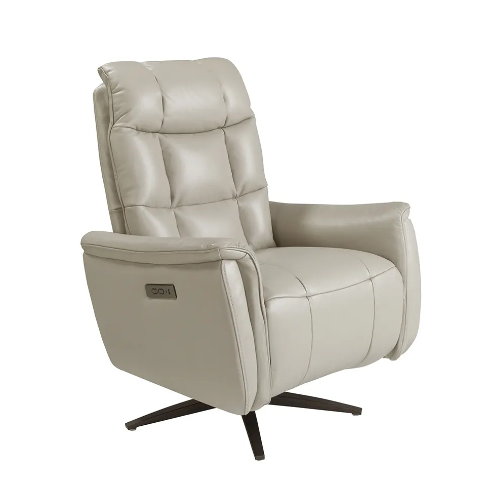 Поворотное кресло реклайнер Angel Cerda 5114/KM-A6010-M565 кожа серый 181709
