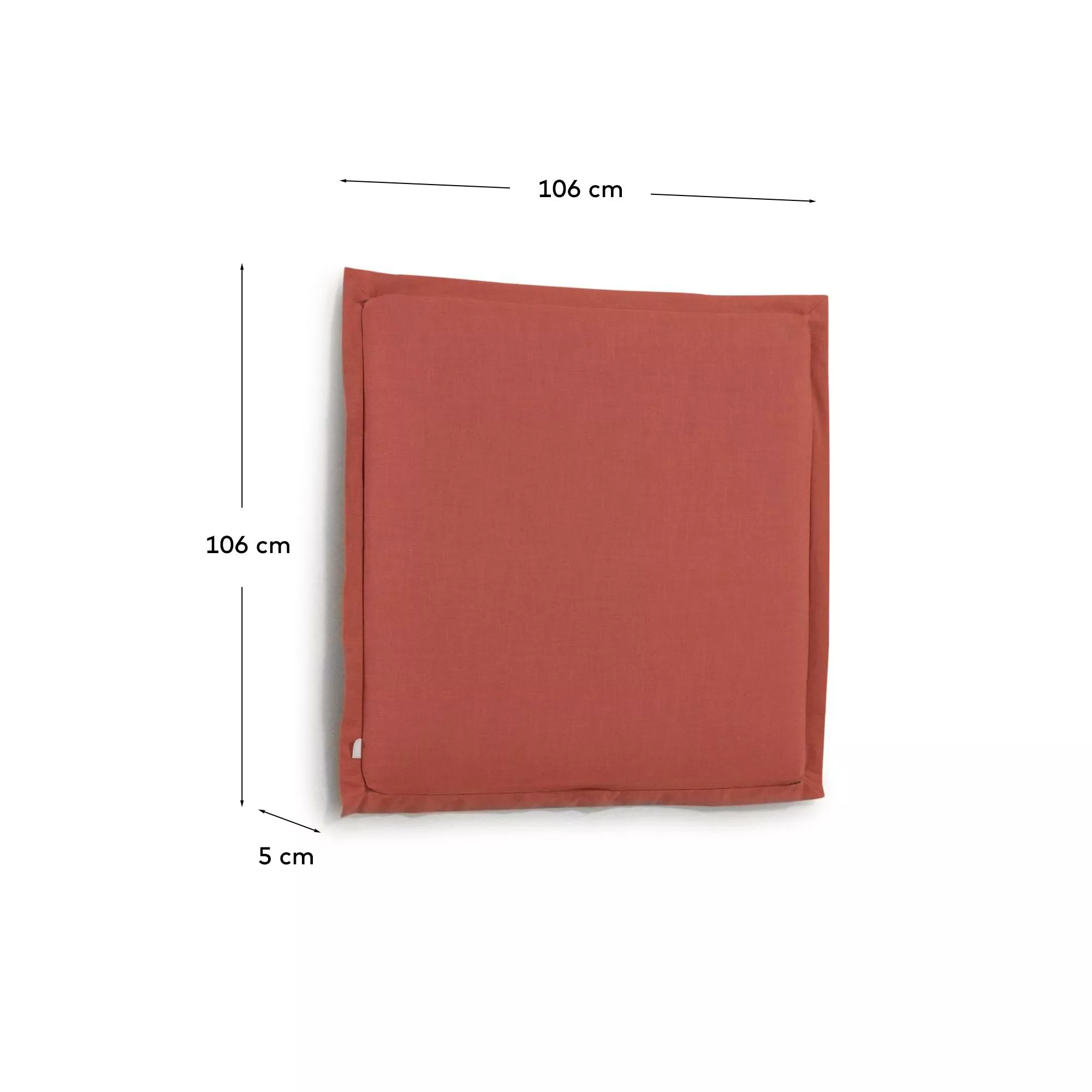Изголовье La Forma лен бордового цвета Tanit со съемным чехлом 106 x 106 см