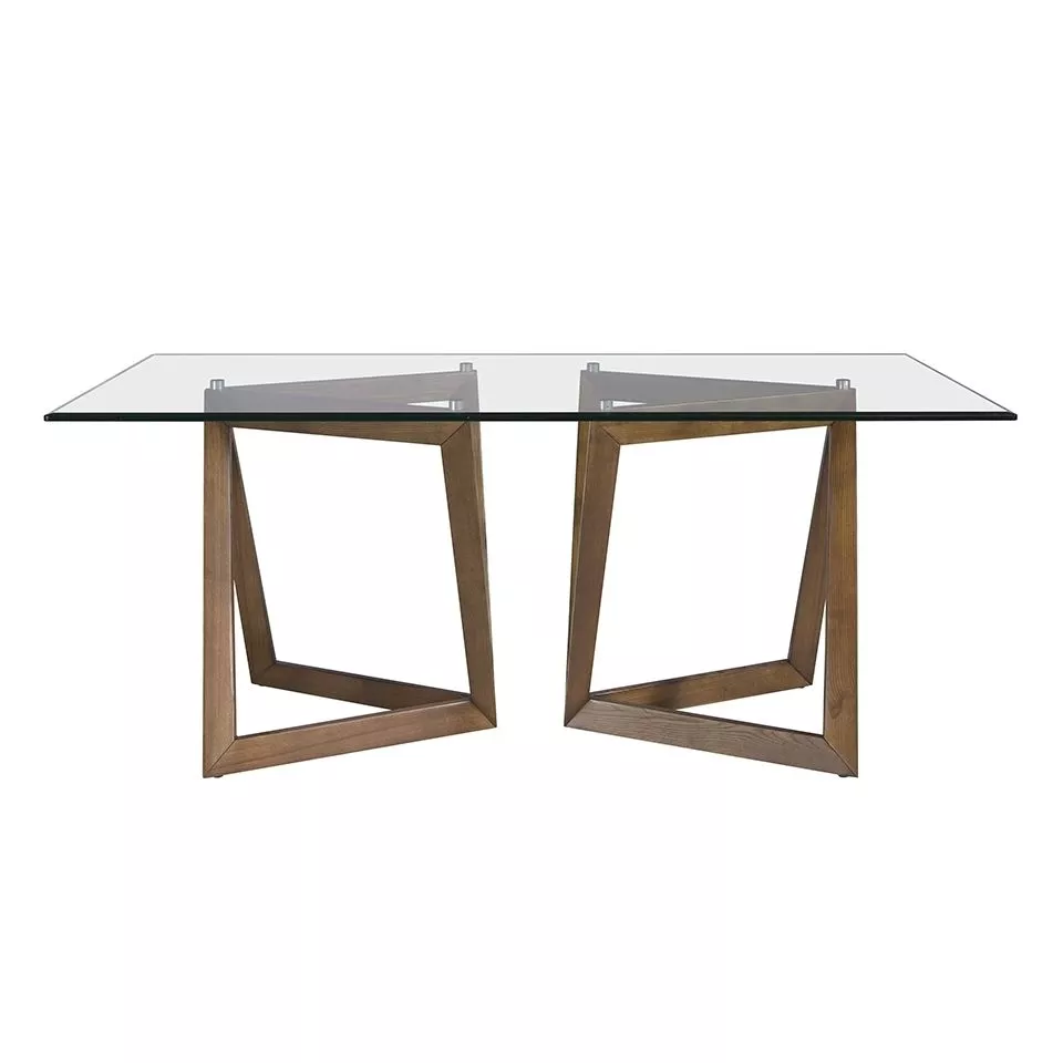 Прямоугольный обеденный стол Angel Cerda 1102/DT16038 из дерева и закаленного стекла