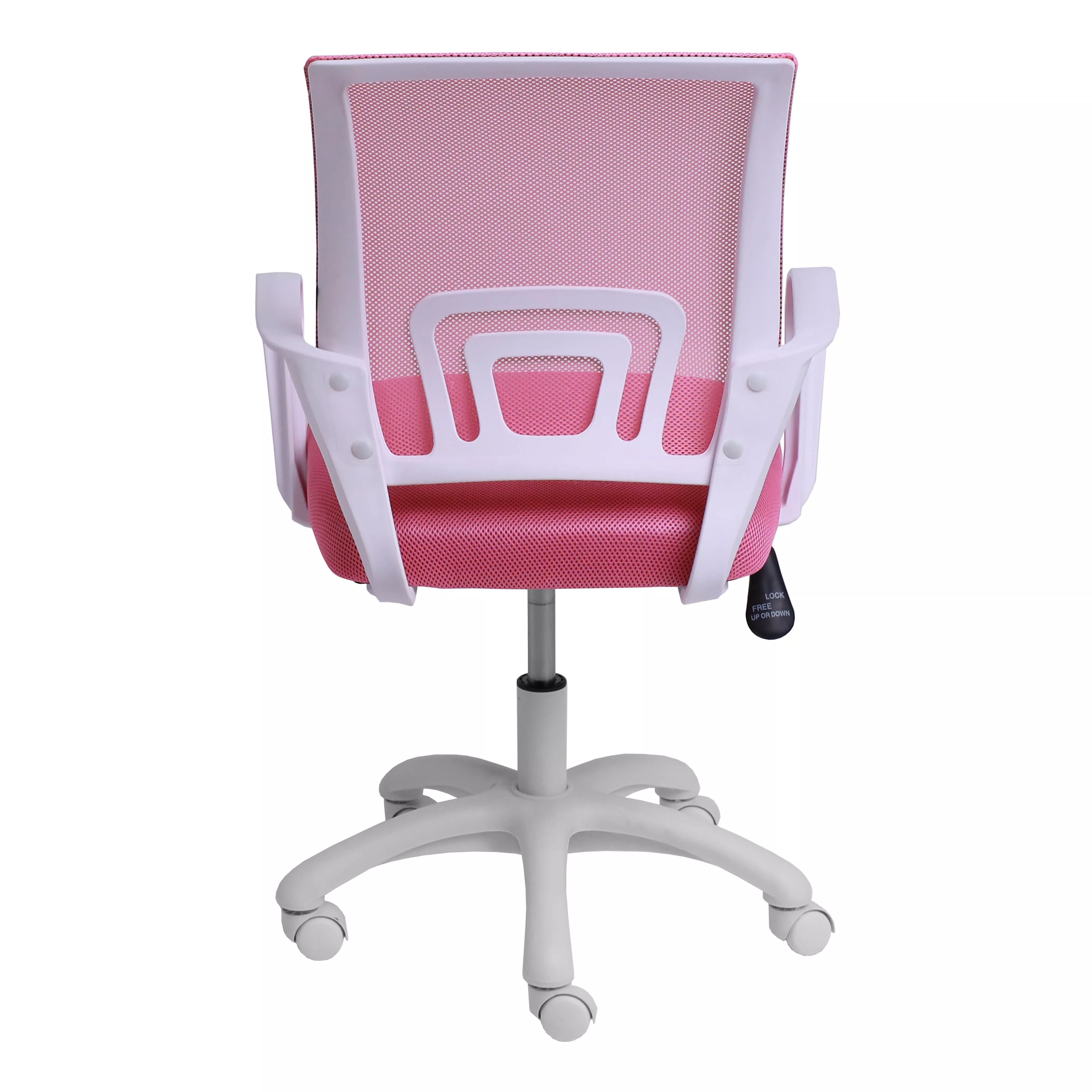 Кресло поворотное RICCI NEW белый каркас розовый 91964
