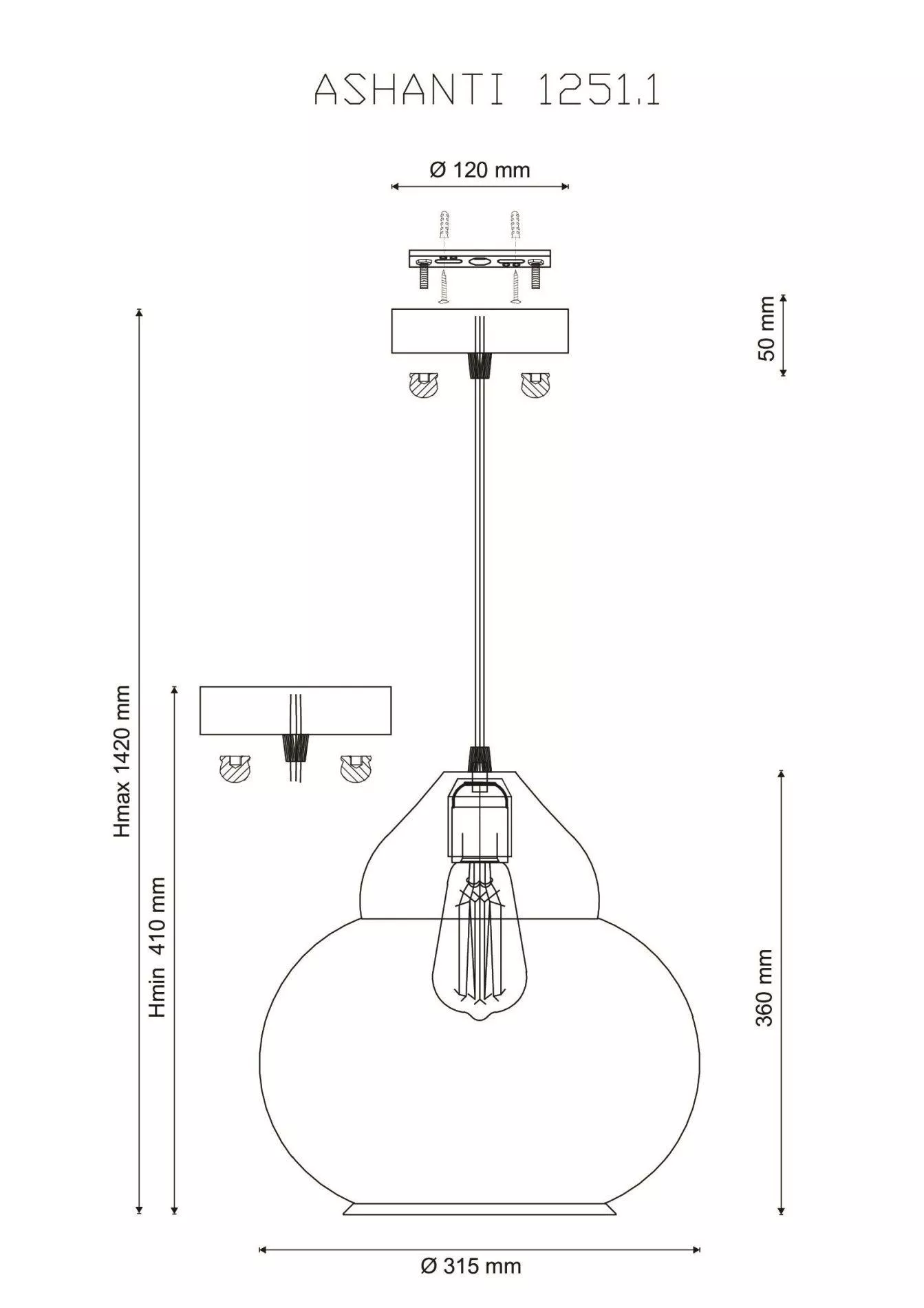 Подвесной светильник Lucia Tucci ASHANTI 1251.1