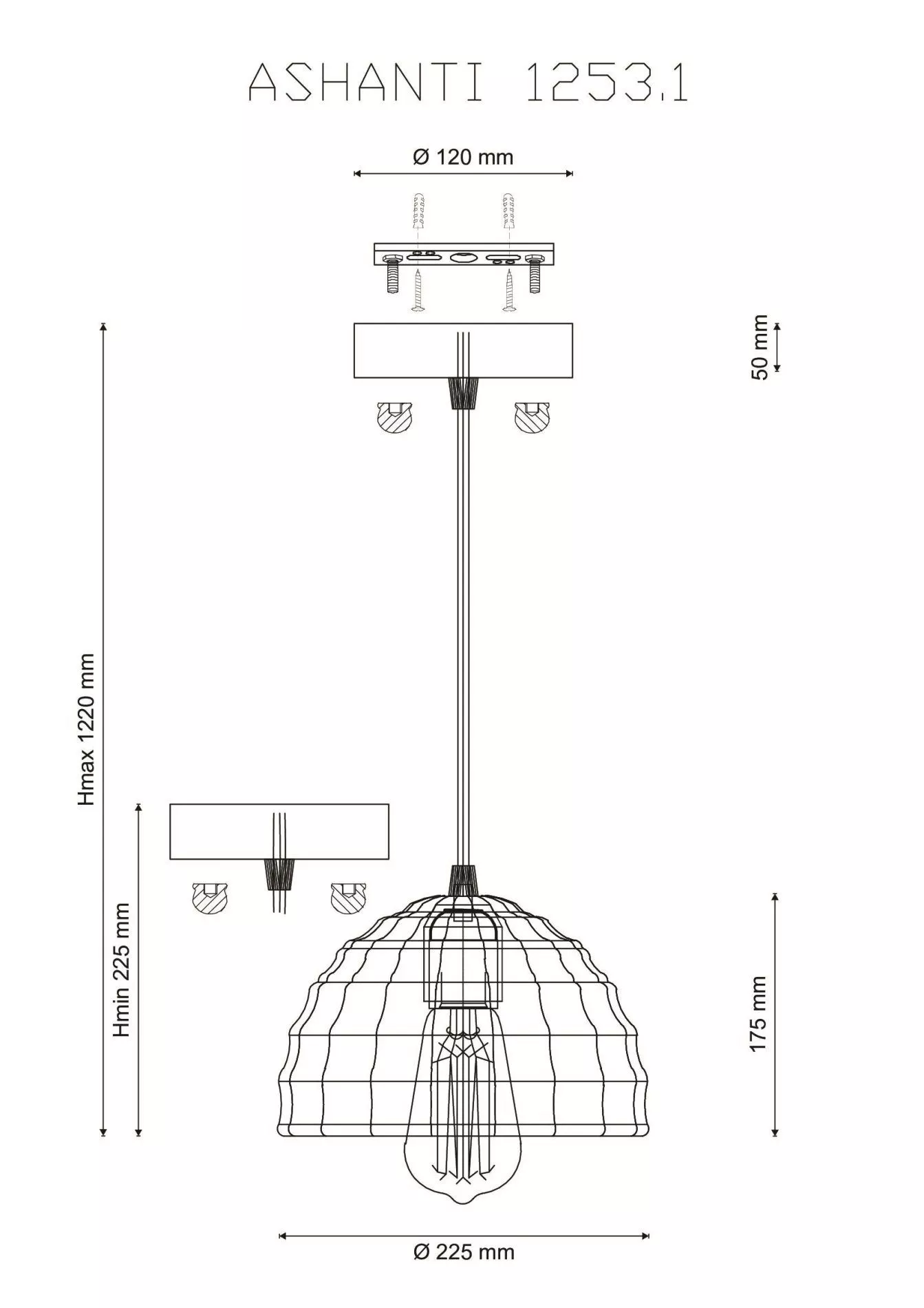 Подвесной светильник Lucia Tucci ASHANTI 1253.1