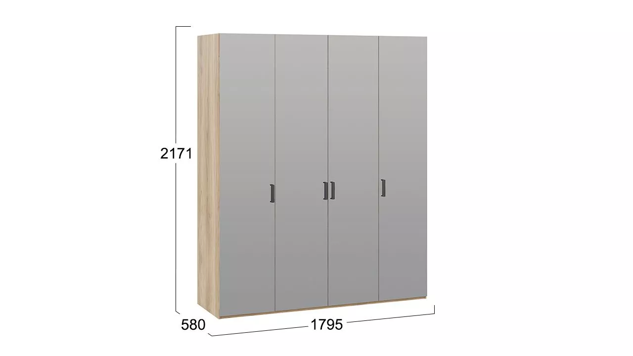 Шкаф для одежды с зеркальными дверями Рико СМ-340.07.442