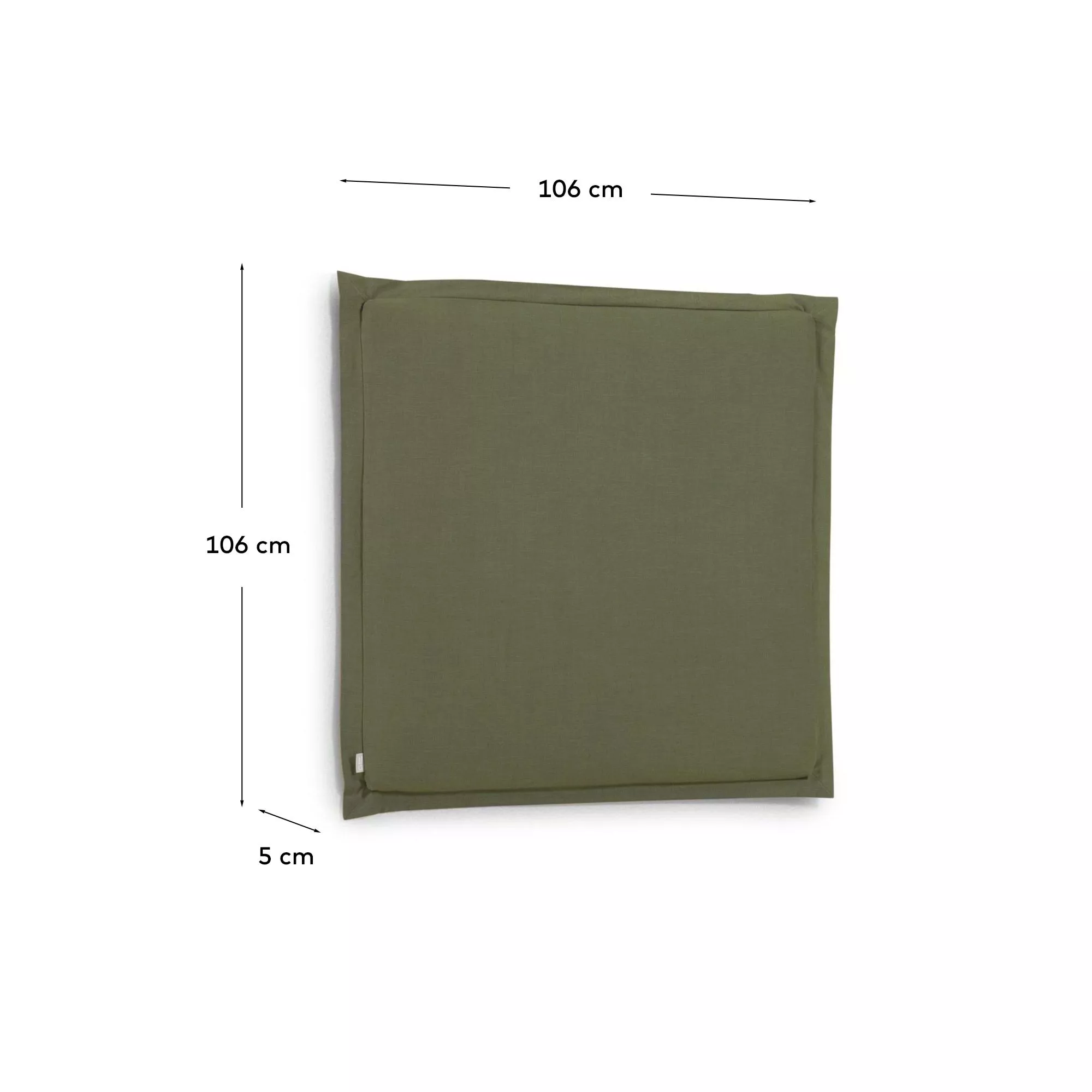 Изголовье La Forma лен зеленого цвета Tanit со съемным чехлом 106 x 106 см