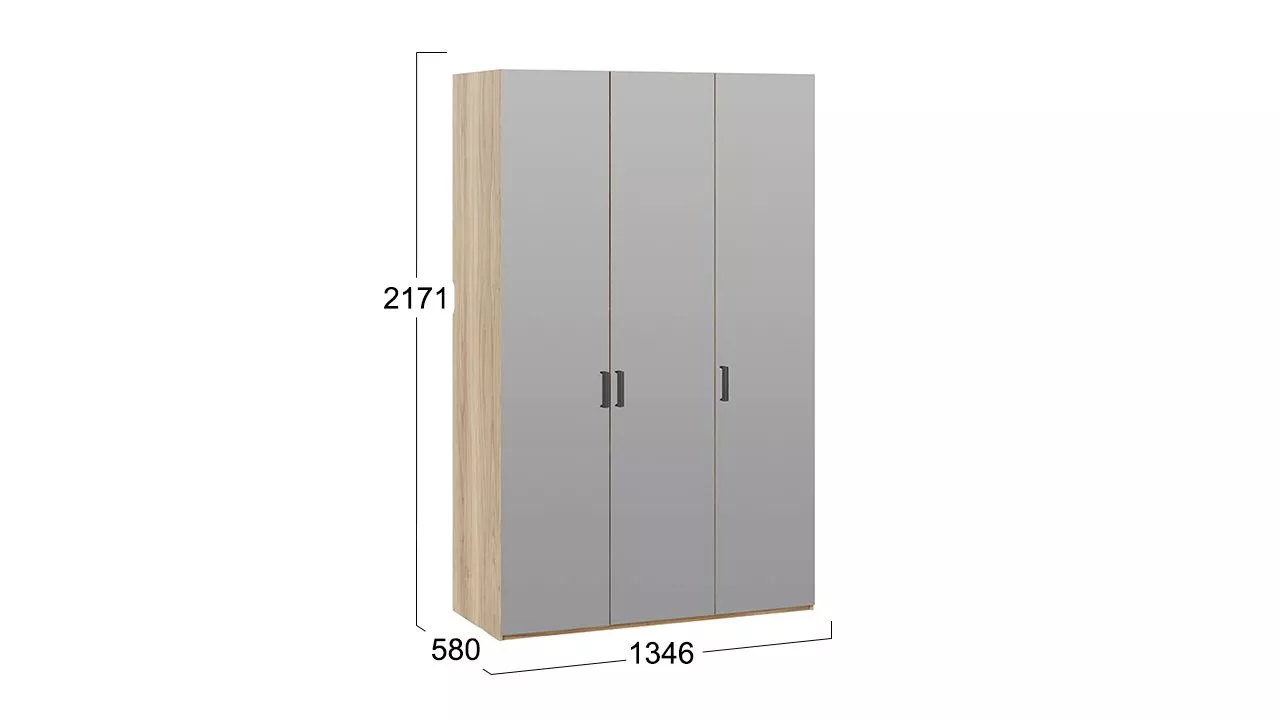 Шкаф для одежды с зеркальными дверями правый Рико СМ-340.07.432 R