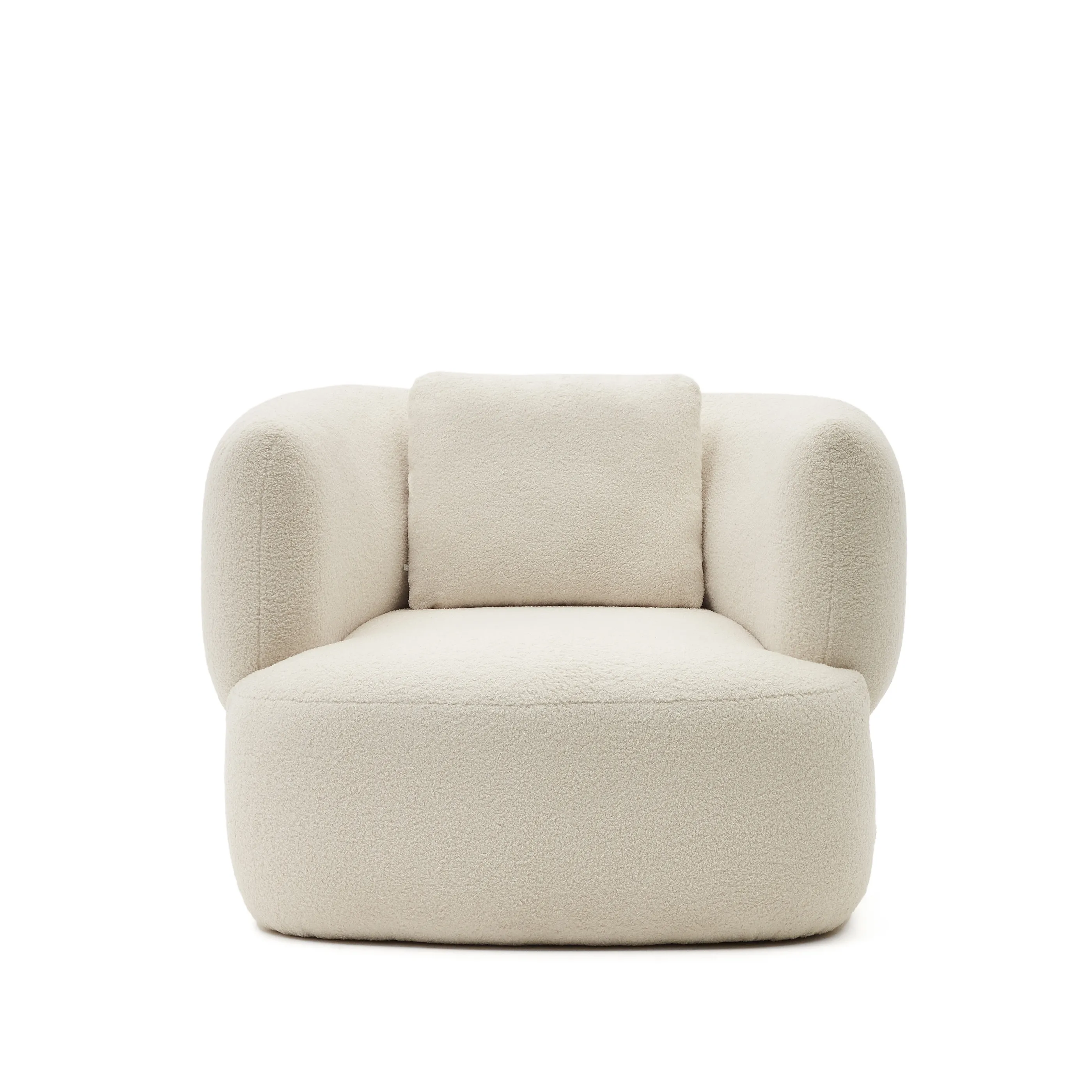 Поворотное кресло La Forma Martina белоснежное с подушкой 190127