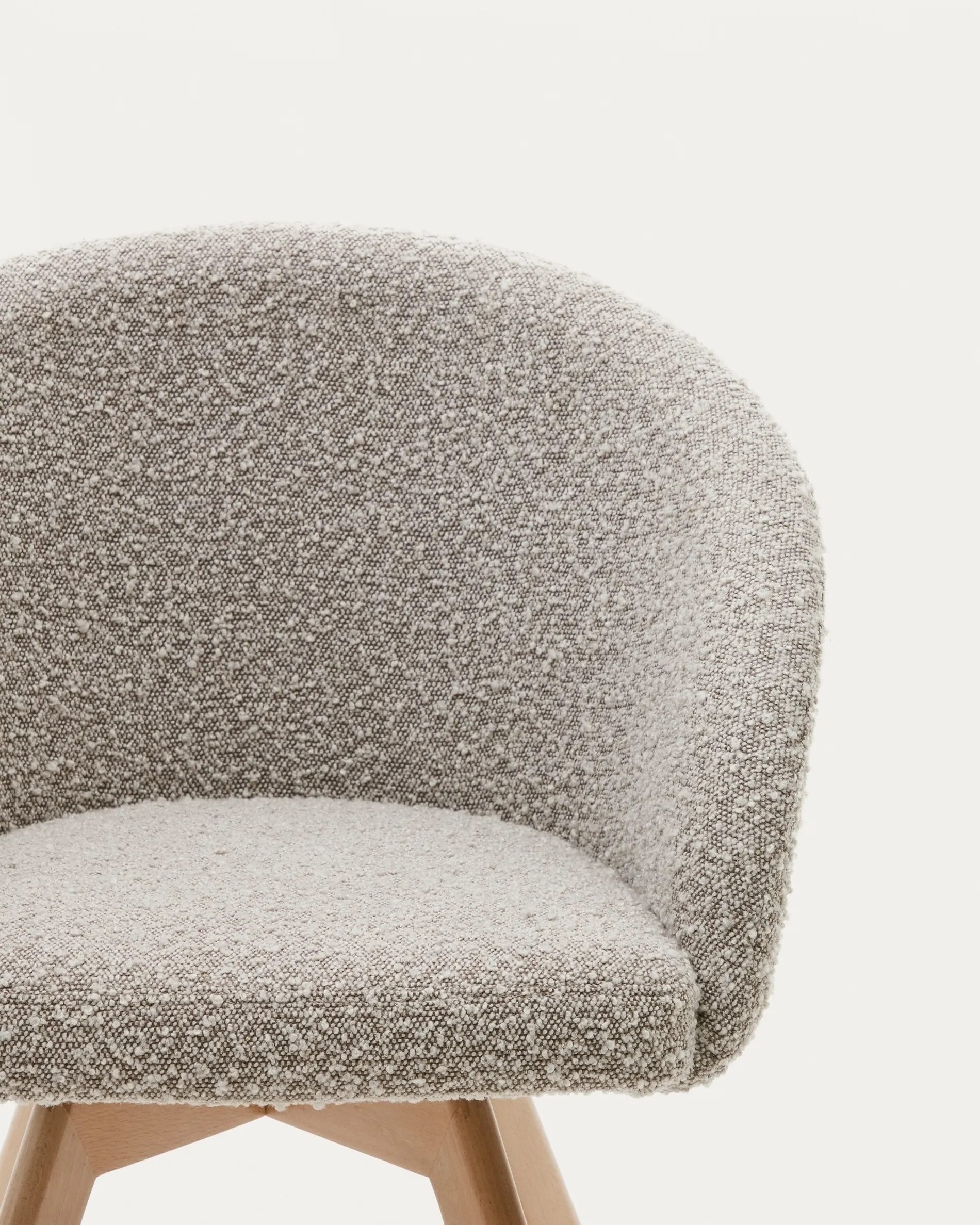 Поворотное кресло La Forma Marvin серый флис ножки из ясеня 181477