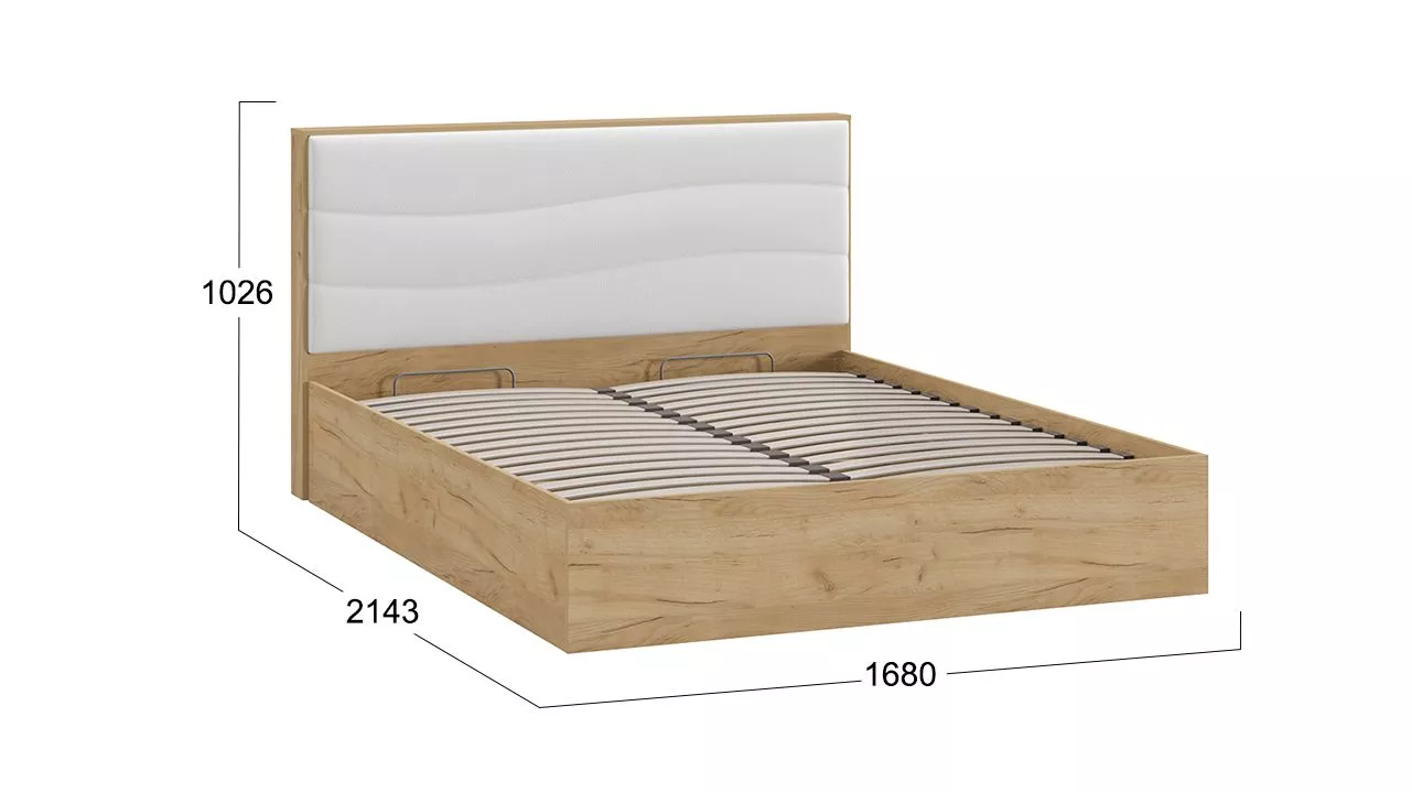 Кровать 160х200 с ПМ Тип 1 Миранда дуб золотой 202.005.000