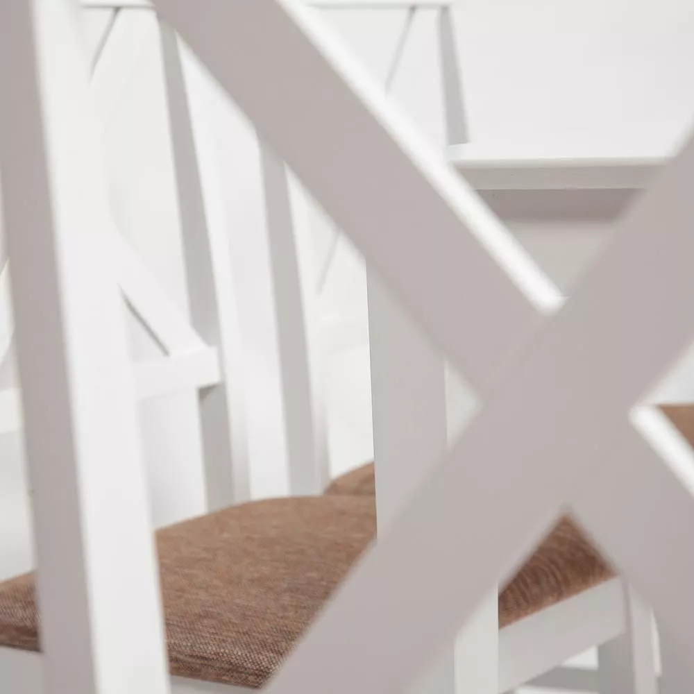 Обеденный комплект эконом Хадсон (стол + 4 стула) белый+ коричневый