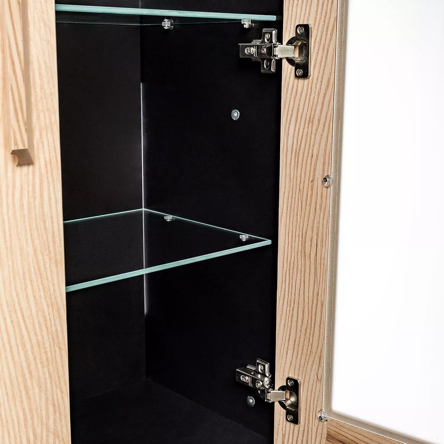 Шкаф-витрина двухдверный Leset Сканди-2 Дуб / Венге
