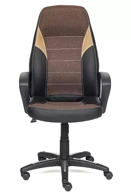 Кресло для руководителя INTER черный + коричневый + бронзовый