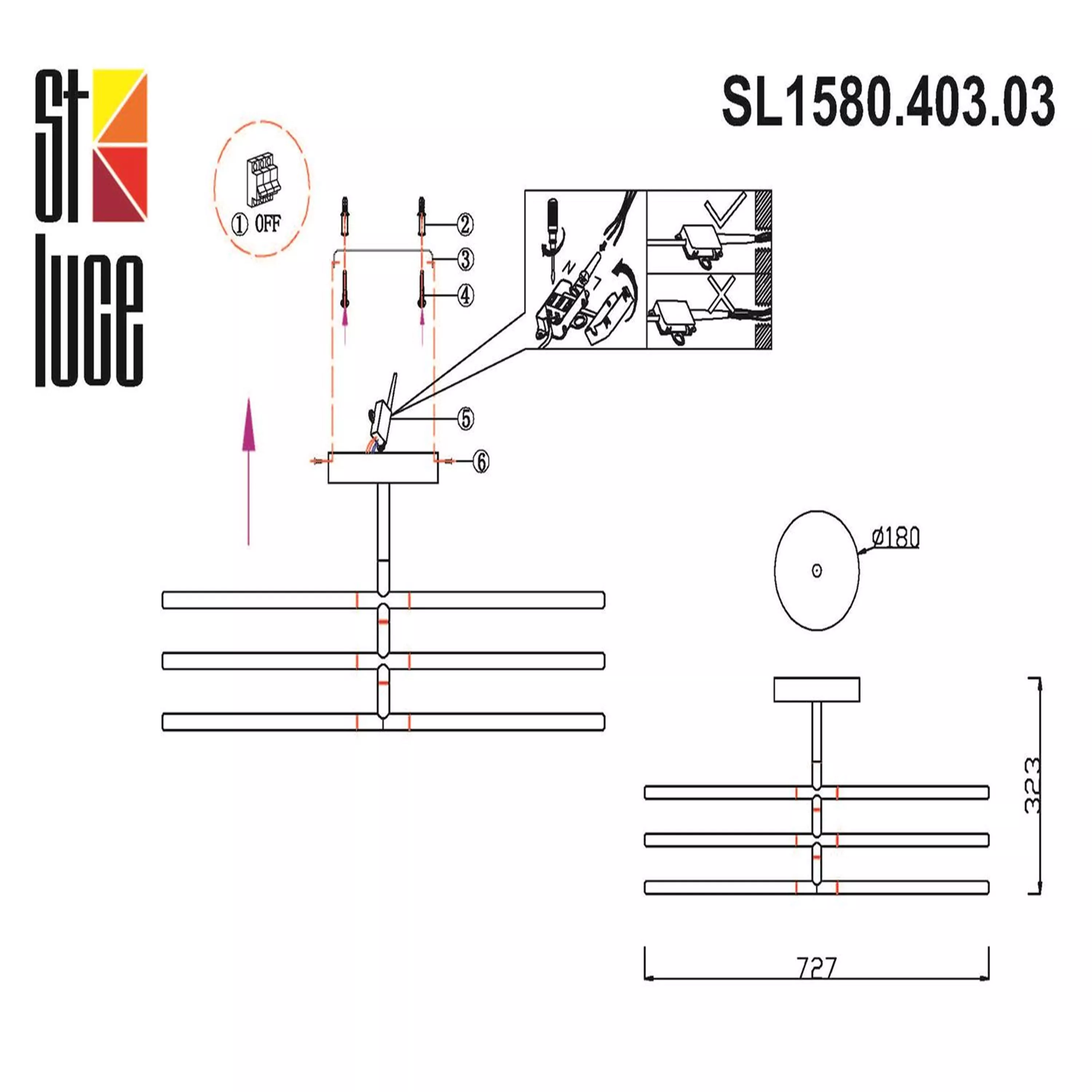 Потолочный светильник ST LUCE RALIO SL1580.403.03