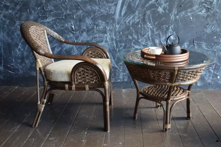 Комплект мебели из ротанга Шератон дуэт темно-коричневый