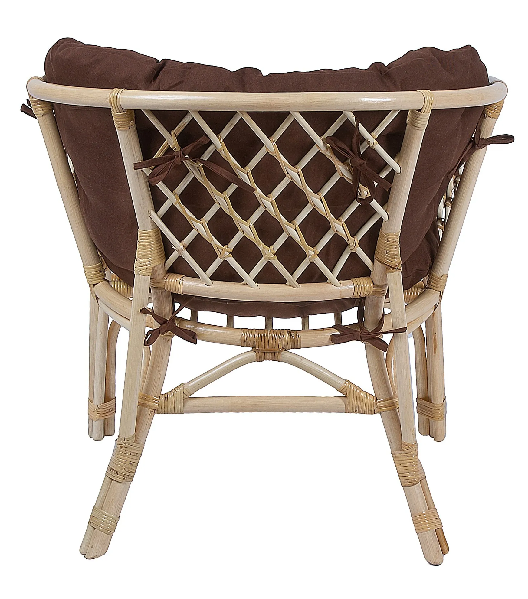 Комплект мебели из ротанга Багама дуэт с овальным столом натуральный подушки твил полные коричневые