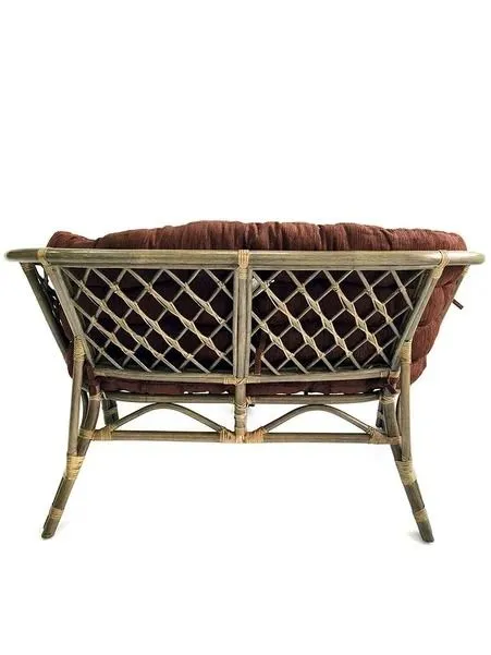 Комплект мебели из ротанга Багама с диваном олива (подушки шенилл полные коричневые)