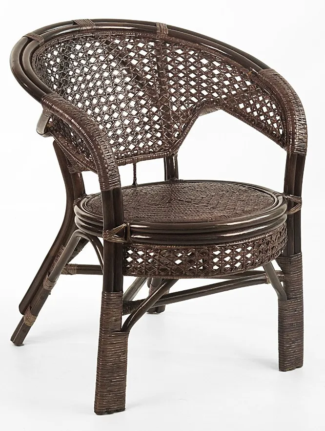 Комплект мебели из ротанга Пеланги 02 15 с 2х местным диваном и овальным столом темно-коричневый