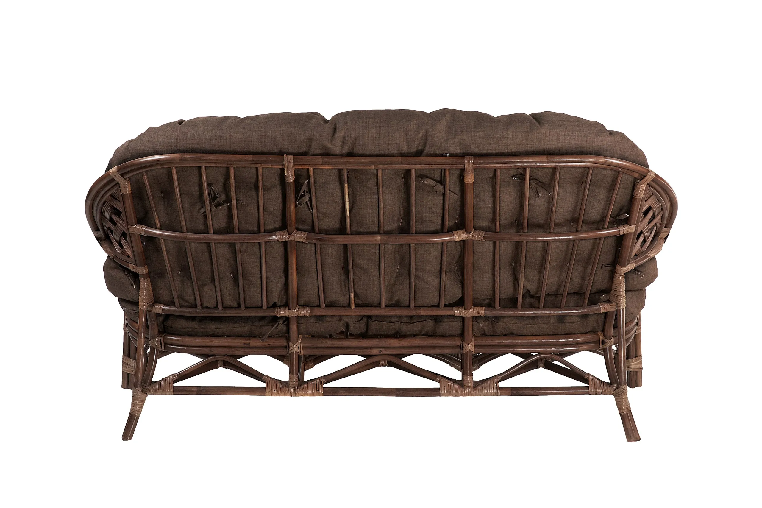 Комплект мебели из ротанга Черчилль (Рузвельт) с 3-х местным диваном и круглым столом орех матовый