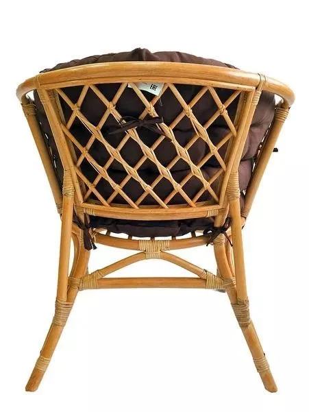 Комплект мебели из ротанга Багама дуэт с круглым столом коньяк (подушки твил полные коричневые)