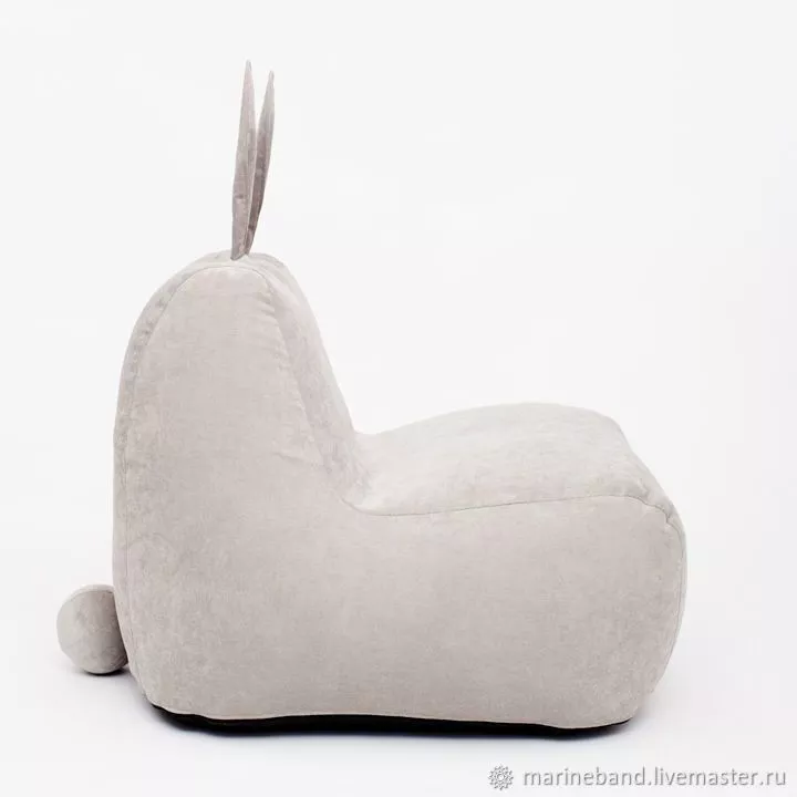 Кресло-мешок Зайчик велюр молочный