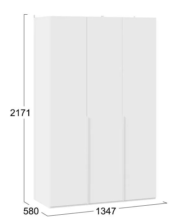 Шкаф для одежды Порто белый жемчуг белый софт СМ-393.07.113