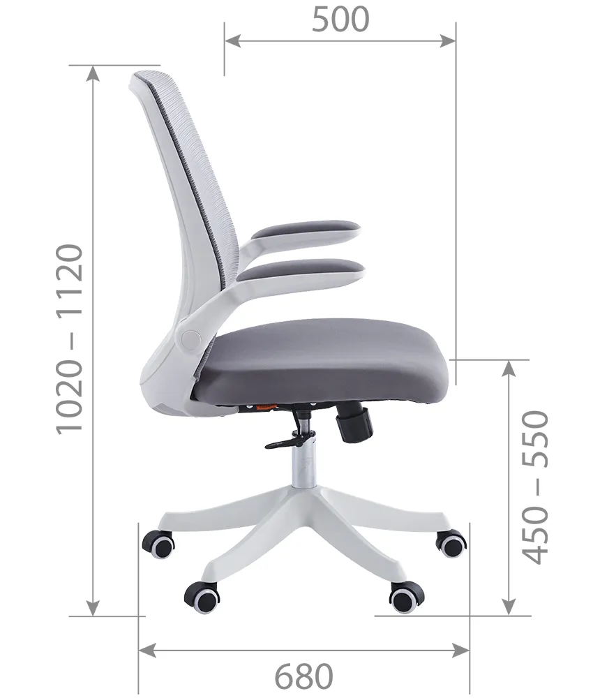 Кресло компьютерное CHAIRMAN CH565 сетчатая спинка поддержка поясницы серый