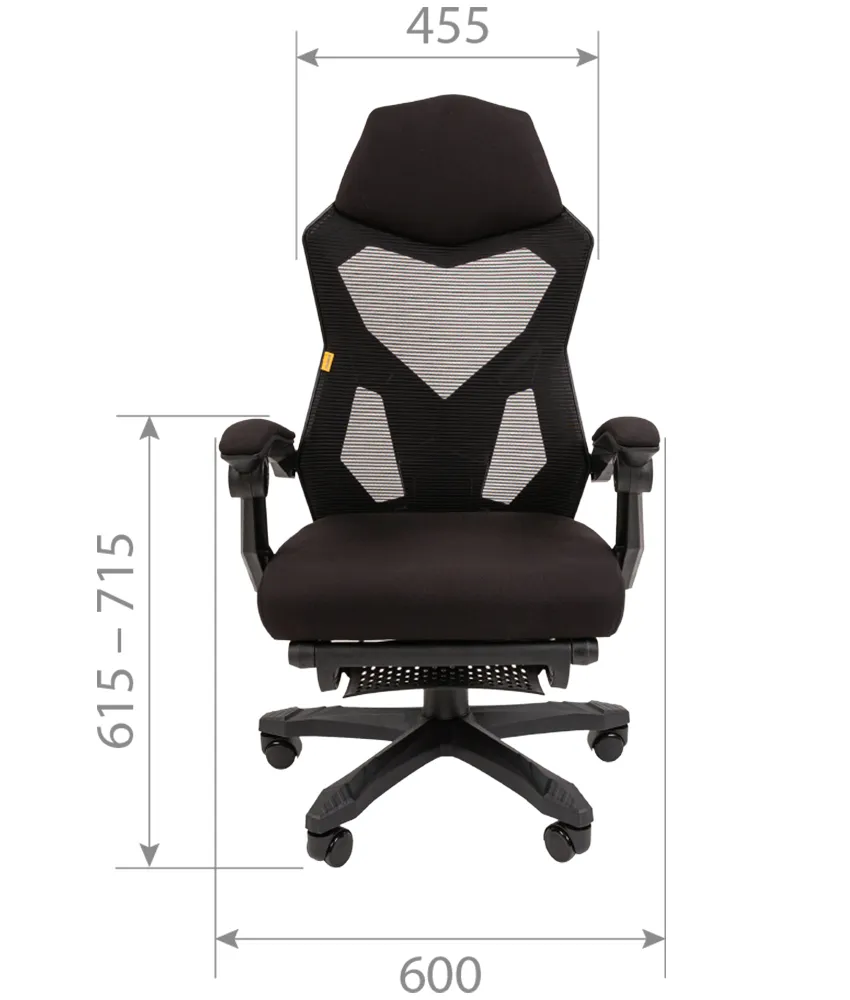Кресло руководителя CHAIRMAN CH571 черный с подставкой для ног