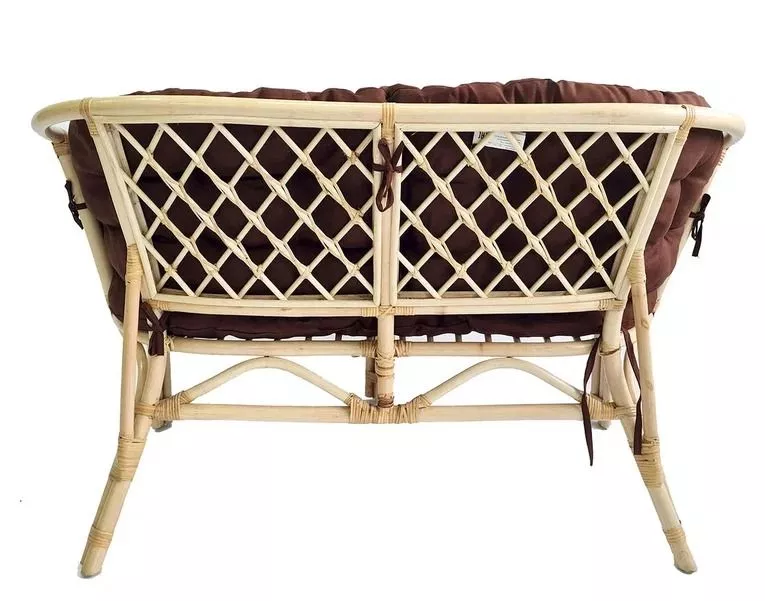 Комплект мебели из ротанга Багама с диваном натуральный (подушки твил полные коричневые)