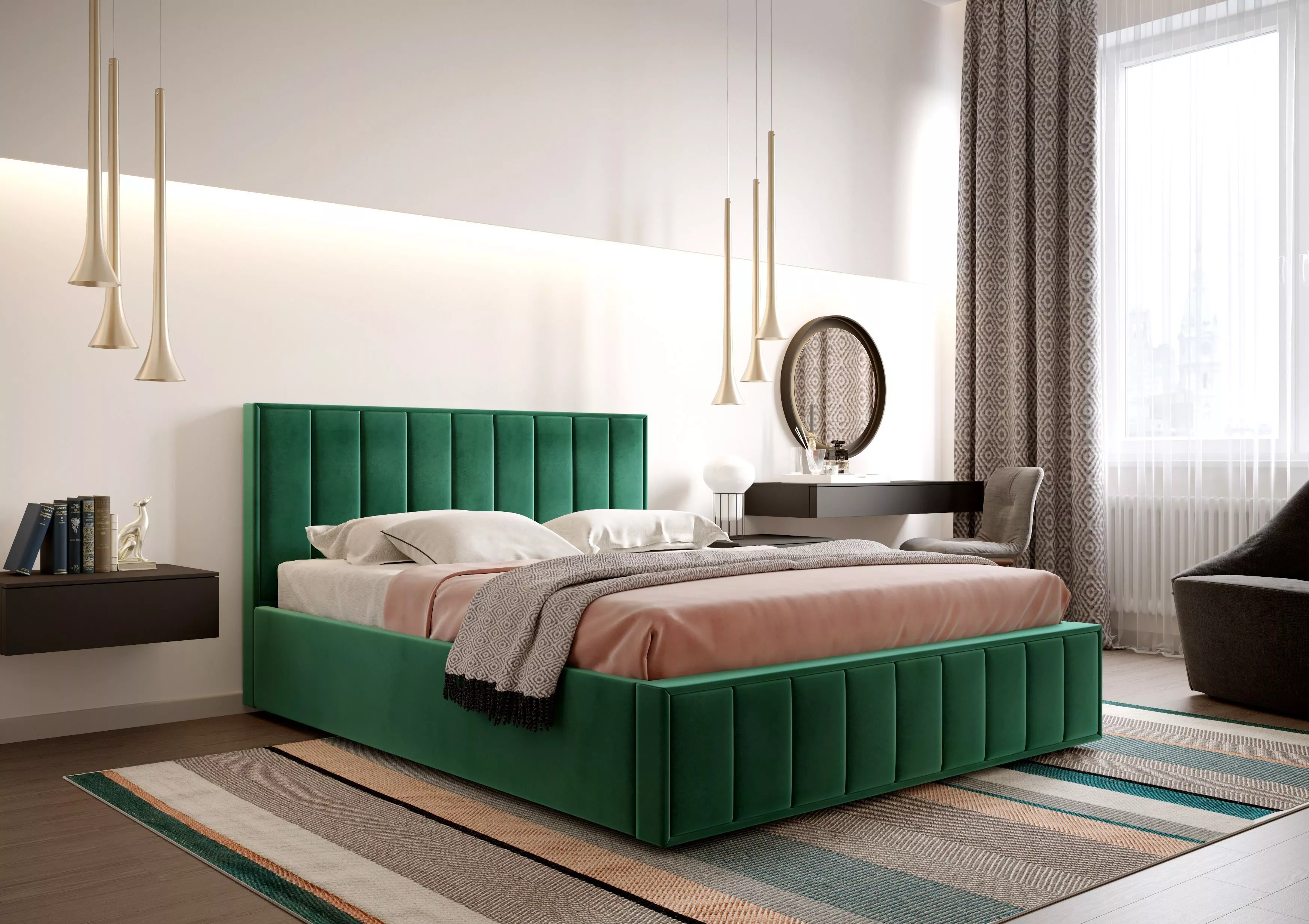 Кровать Вена 1600 мора зеленый
