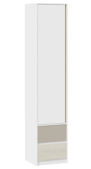 Шкаф для белья комбинированный с накладкой Сканди дуб гарден белый глиняный серый СМ-386.07.21-20