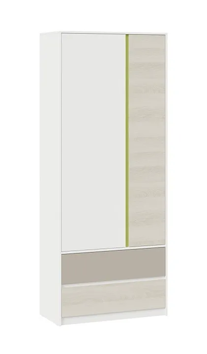 Шкаф для одежды комбинированный с накладкой Сканди дуб гарден белый глиняный серый СМ-386.07.26-26