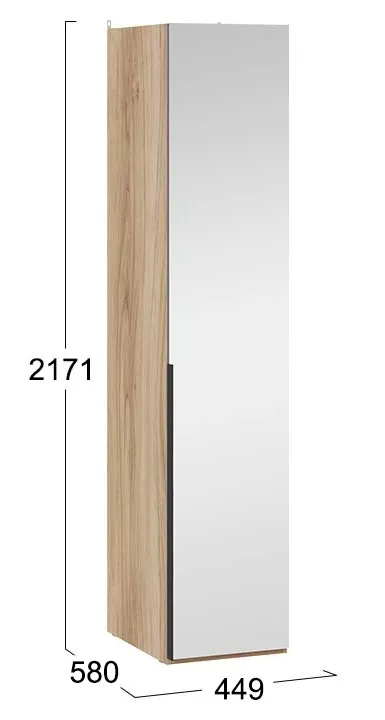 Шкаф для белья с зеркальной дверью Порто яблоня беллуно графит софт СМ-393.07.002
