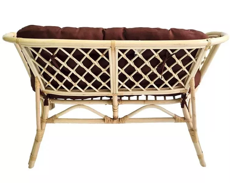 Комплект мебели из ротанга Багама с диваном натуральный (подушки твил обычные коричневые)