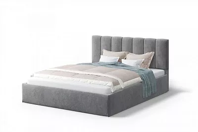 Двуспальная кровать Элен ( без основания )160 см NEO 25 велюр серый  МЛК