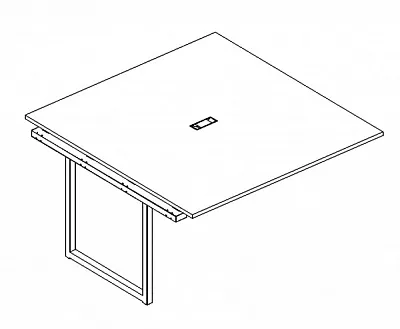 Секция стола для переговоров 160x124x75 на металлокаркасе QUATTRO А4 4 133-1