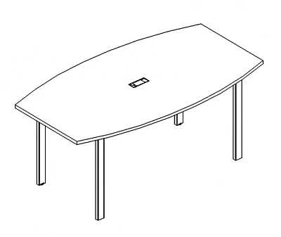 Стол для переговоров фигурный 220x100x75 на металлокаркасе UNO А4 1 114