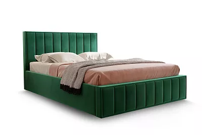 Кровать Вена 1800 с ПМ и бельевым ящиком мора зеленый