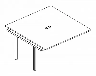 Секция стола для переговоров 120x144x75 на металлокаркасе DUE А4 2 134-1