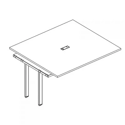 Секция стола для переговоров 140x124x75 на металлокаркасе UNO А4 1 132-1