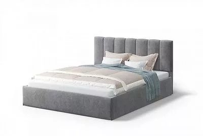 Односпальная кровать (без основания) Элен 120 см Neo 25 велюр серый МЛК