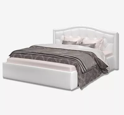 Кровать с мягким изголовьем Стелла 140 см Vega white МЛК