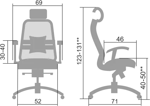Эргономичное кресло SAMURAI SL-3.04 MPES Черный плюс