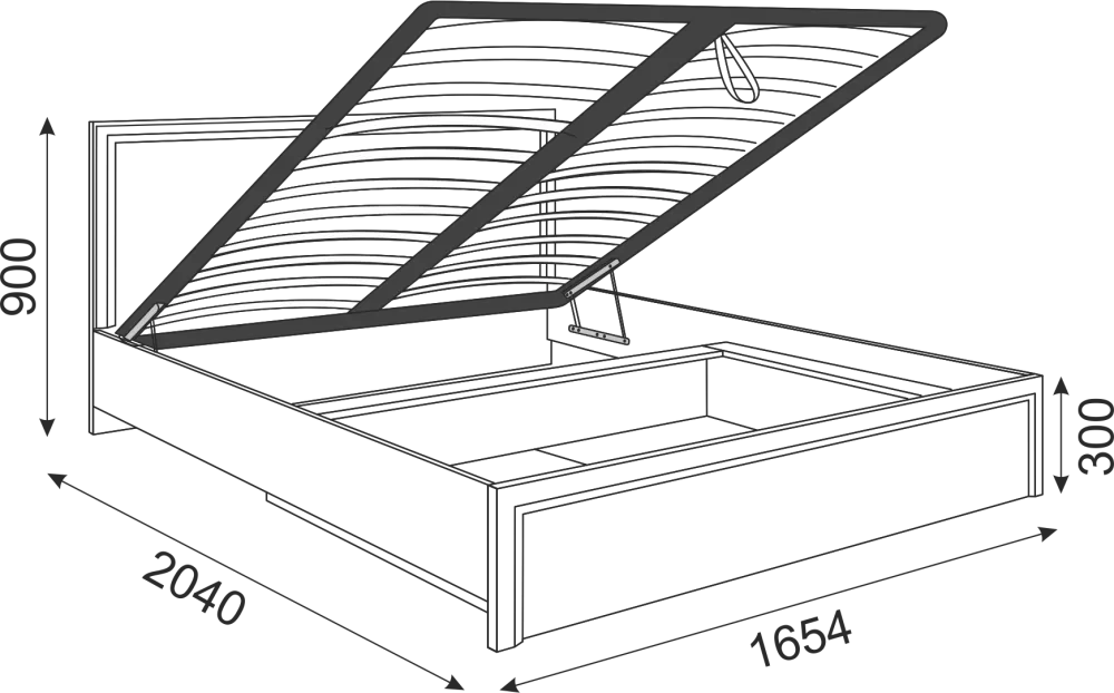 Кровать стандарт с подъемным механизмом Беатрис Орех М8