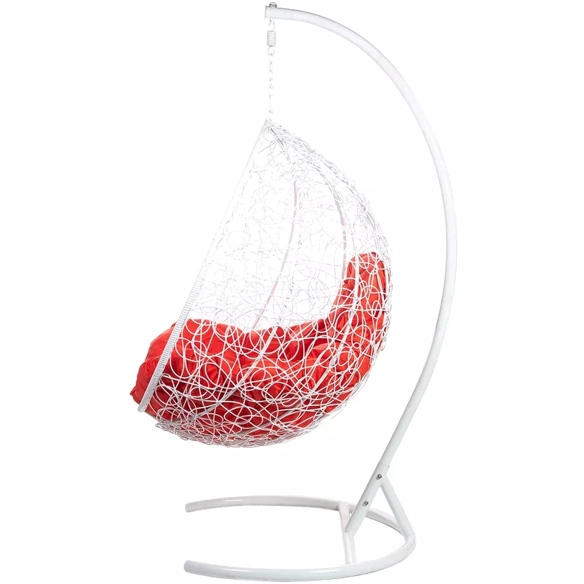 Подвесное кресло Bigarden Tropica White с красной подушкой