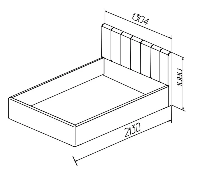 Односпальная кровать (без основания) Элен 120 см Neo 25 велюр серый МЛК