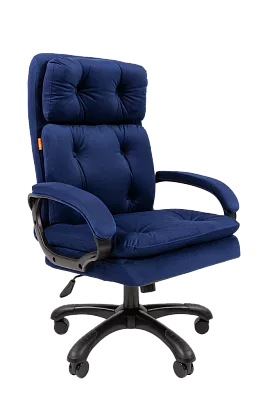 Кресло руководителя усиленное до 150 кг CHAIRMAN 442 велюр синий